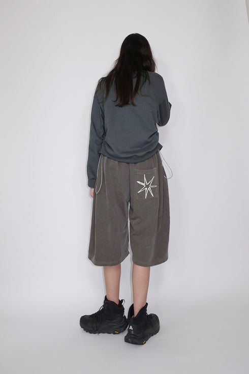 Mayte × Cycle ECHO STAR WASHED HALF PANTS -BROWN- *Last1